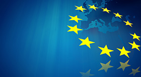 Europe and EU flag