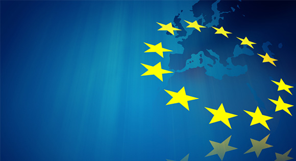Europe and EU flag