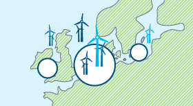 Infographic shows: Most European offshore wind turbines are located in the North Sea, where around 72 per cent of installed wind-power capacity can be found.