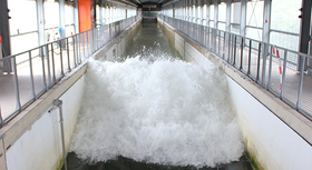 “Large Wave Flume” of the Forschungszentrum Küste in Hanover.