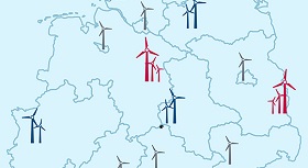 Die Infografik gibt einen Überblick über die installierte Windenergielseistung an Land 2015.